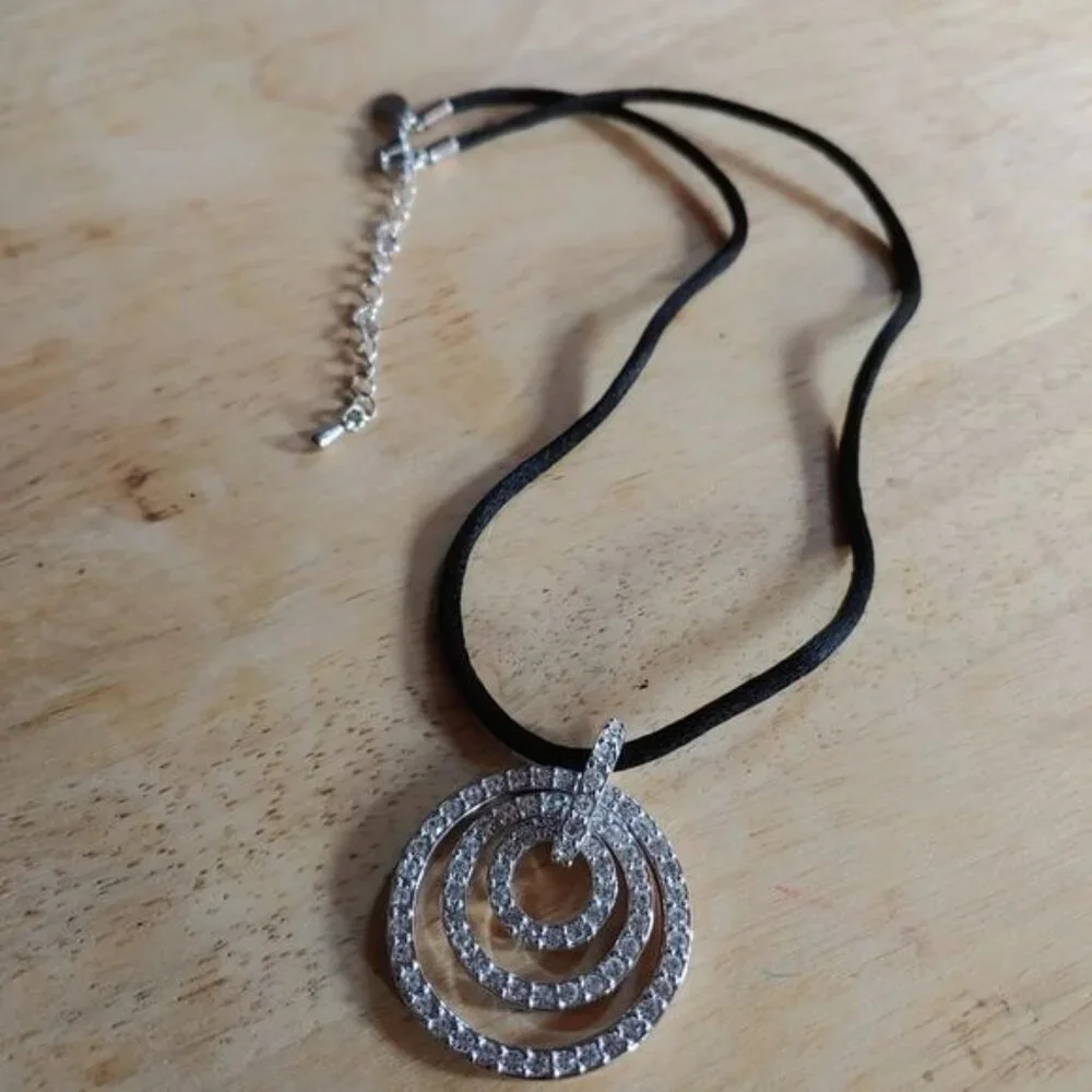 Choker necklaces - lot of two.cor, silver, rhinestone lobster claw